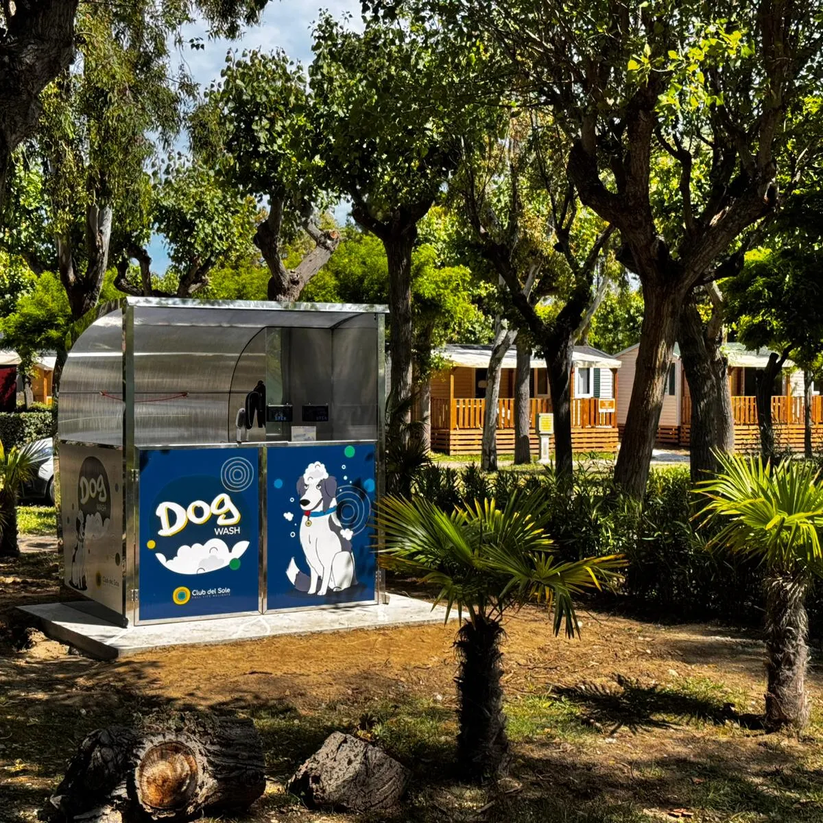 Postazione Shower2Pet Husky installata a Eurcamping Club del Sole