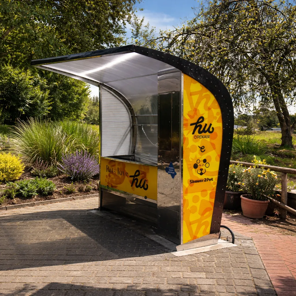Stazione Akita Shower2Pet - Vasca lavaggio cani self-service design compatto per spazi ridotti